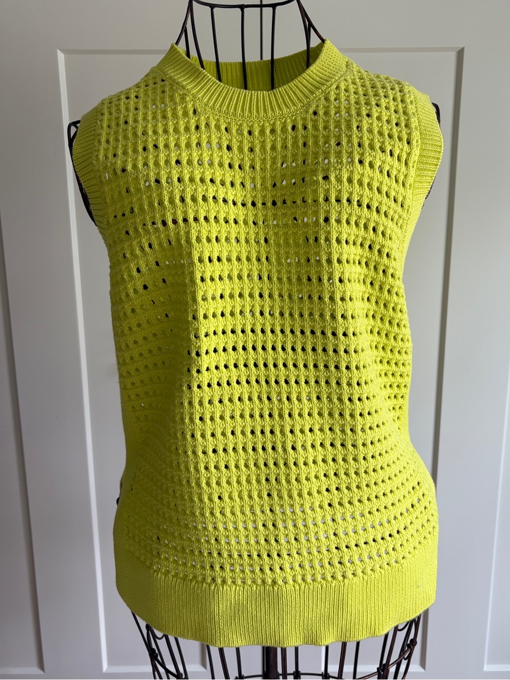 Varley Neon Lime Eyelet Knit Tank